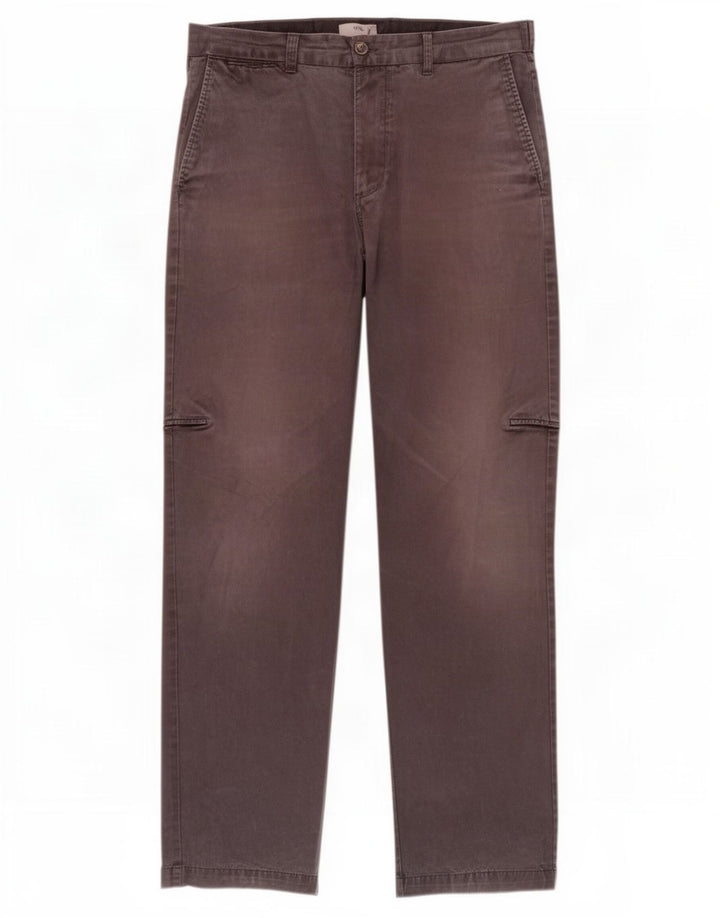 Pantaloni chino regolari da uomo Marks & Spencer W34 L33 cotone grigio