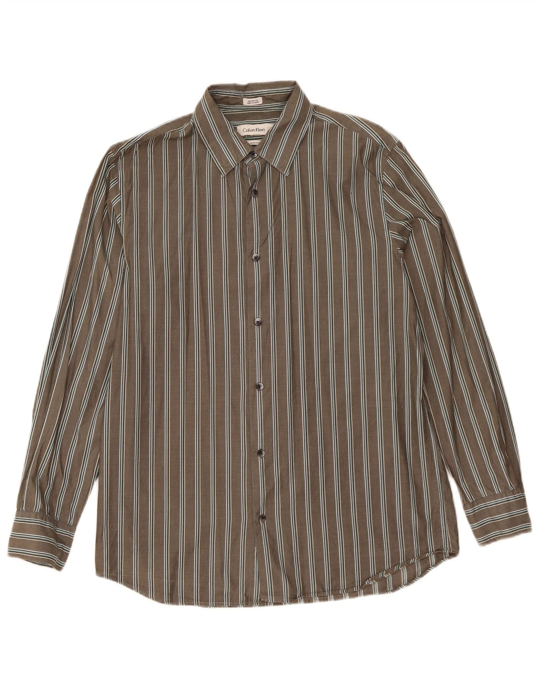 Camicia da uomo Calvin Klein Modern Fit in cotone a righe grigio medio