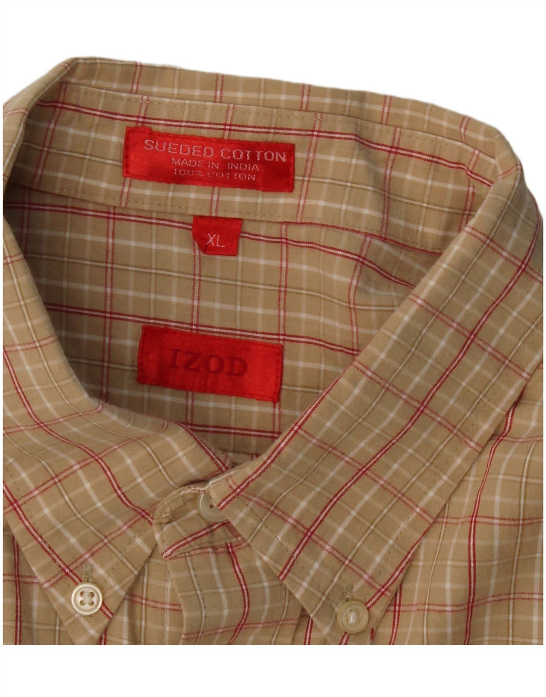 Camicia da uomo Izod XL in cotone a quadri beige