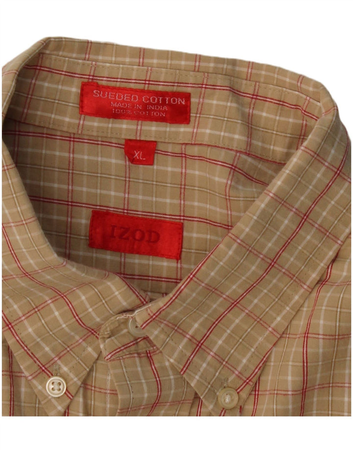 Camicia da uomo Izod XL in cotone a quadri beige