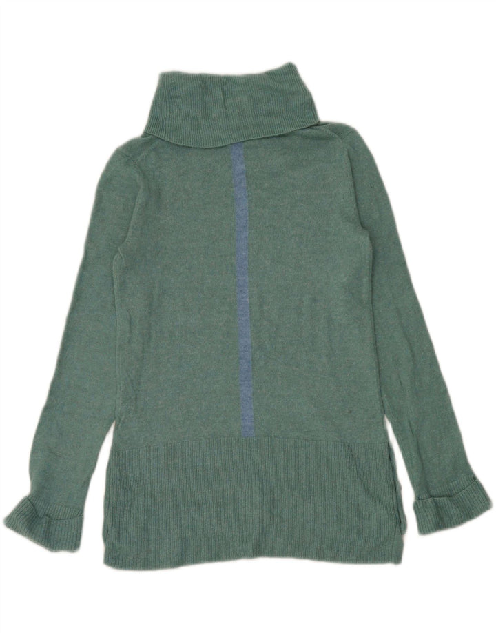 Maglione maglione collo alto da donna White Stuff UK 8 piccolo nylon verde