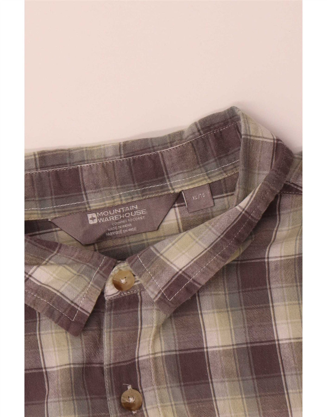 Camicia a maniche corte da uomo Mountain Warehouse XL in cotone grigio a quadri