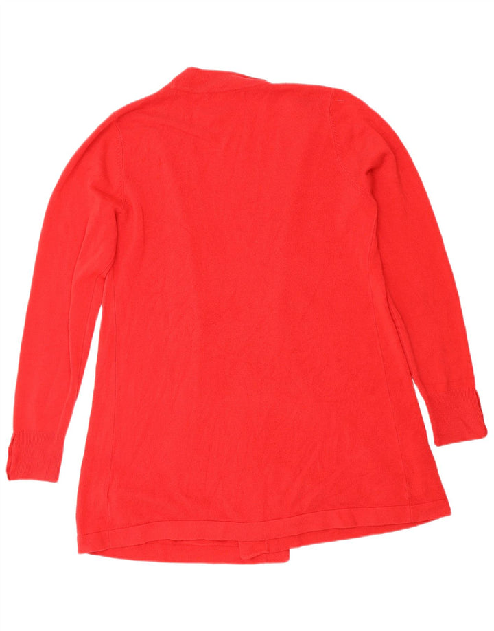 Maglione cardigan aperto da donna Marks & Spencer UK 16 grande acrilico rosso