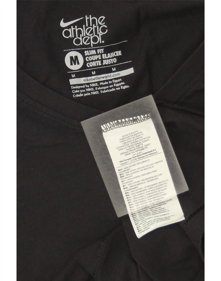 Top Nike da donna slim fit manica lunga UK 12 cotone medio nero