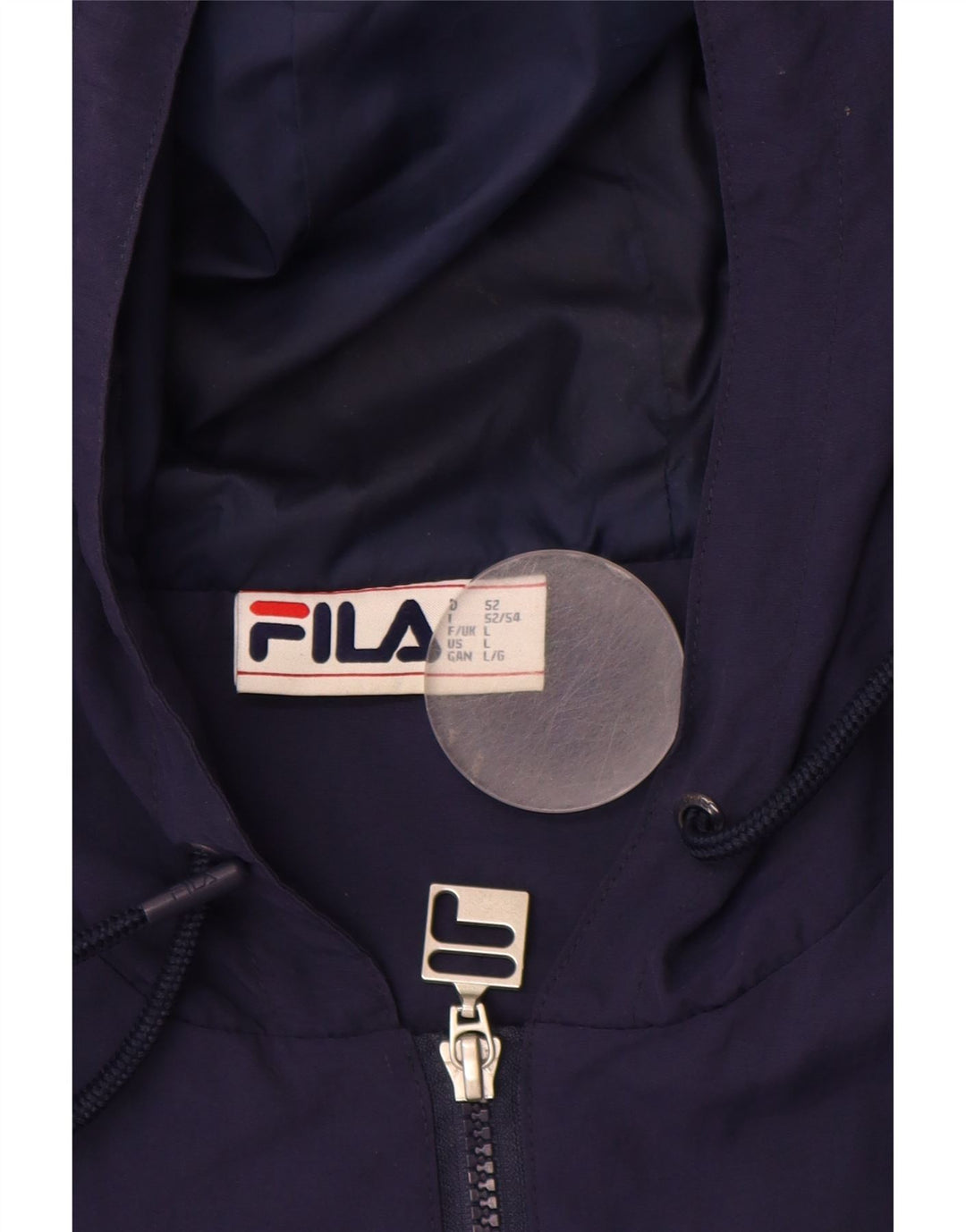 Giacca anorak con cappuccio grafico da uomo FILA UK 40 Large Blu Navy Colourblock