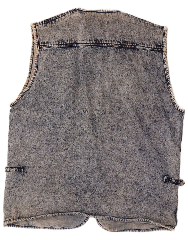 Vintage Mens Denim Gilet UK 40 Large Blue
