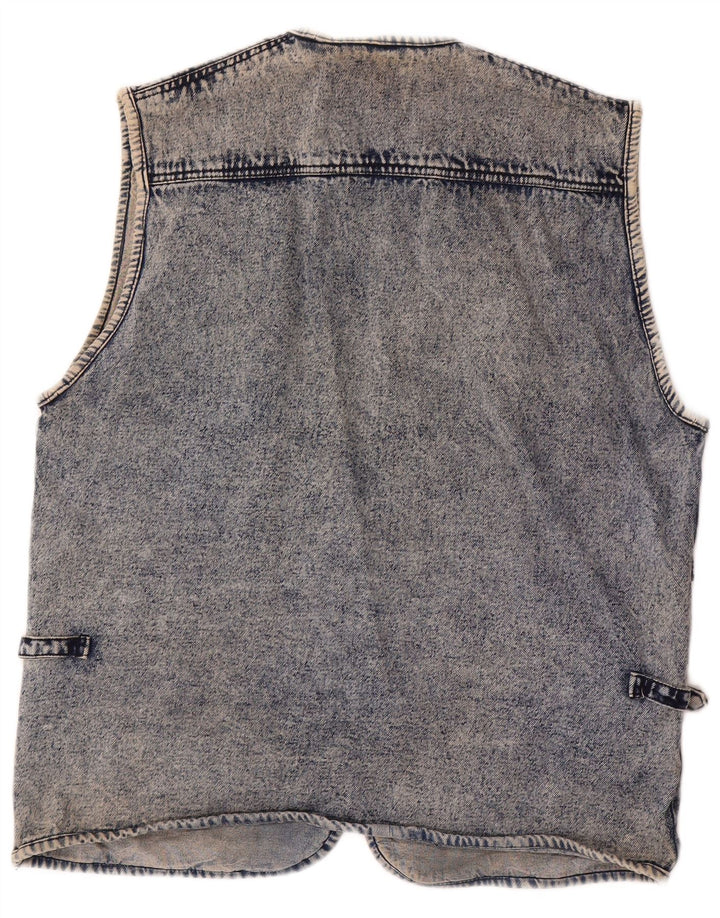 Gilet in denim vintage da uomo UK 40 grande blu