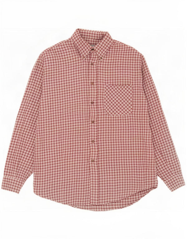 Camicia vintage da uomo in flanella XL a quadri bordeaux