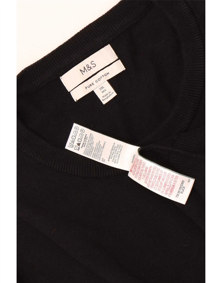 Maglione maglione girocollo da uomo Marks & Spencer 3XL cotone nero
