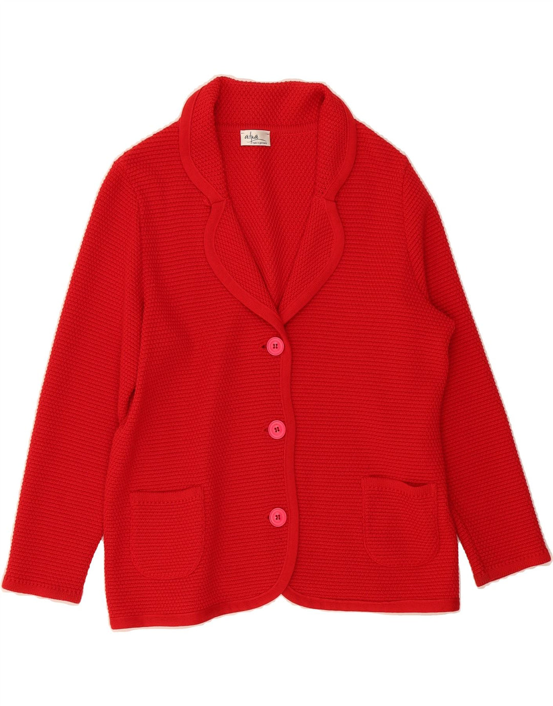 ASPA Womens Cardigan Sweater UK 14 Medium Red Vintage Aspa and Second-Hand Aspa from Messina Hembry 
