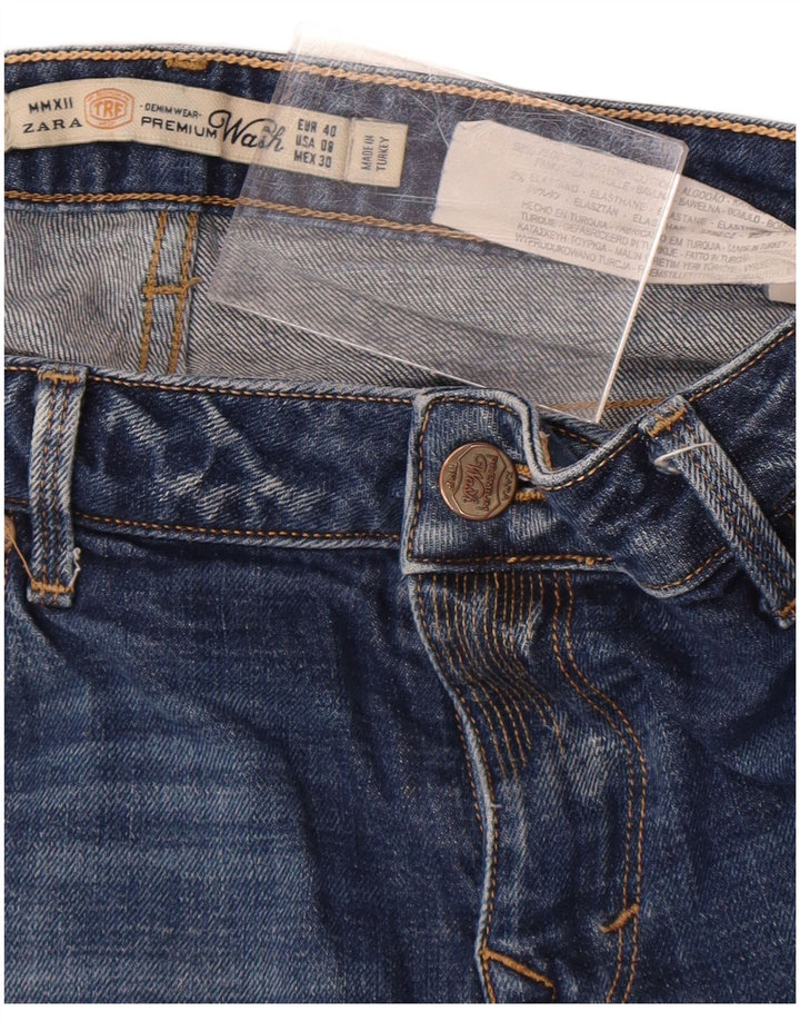 Pantaloncini di jeans da donna Zara EU 40 medi W30 cotone blu navy