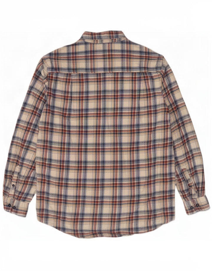 Atlas For Men Camicia da uomo in flanella a quadri beige medio
