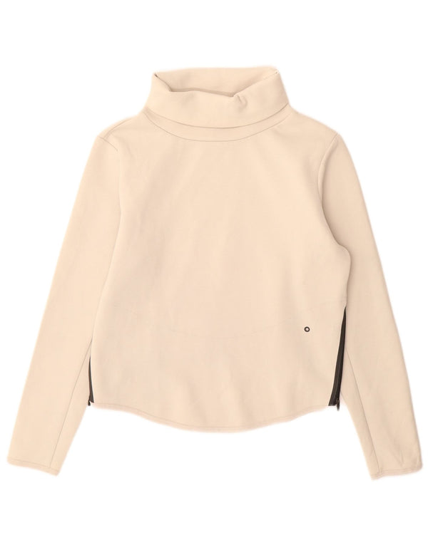 Felpa da donna Nike Dri Fit oversize con collo alto, maglione UK 6 XS Beige