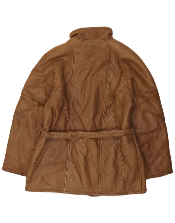 Cappotto vintage in shearling da uomo UK 38 Marrone medio