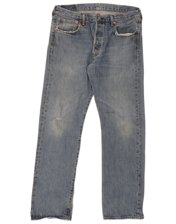 Levi's Uomo 501 Jeans dritti invecchiati W34 L32 Cotone blu