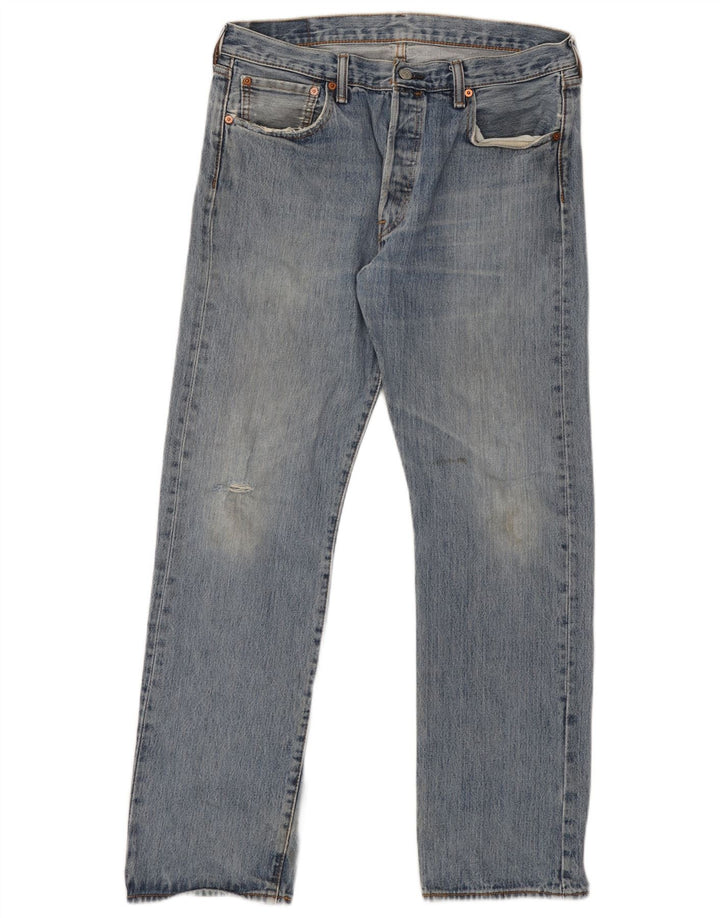 Levi's Uomo 501 Jeans dritti invecchiati W34 L32 Cotone blu