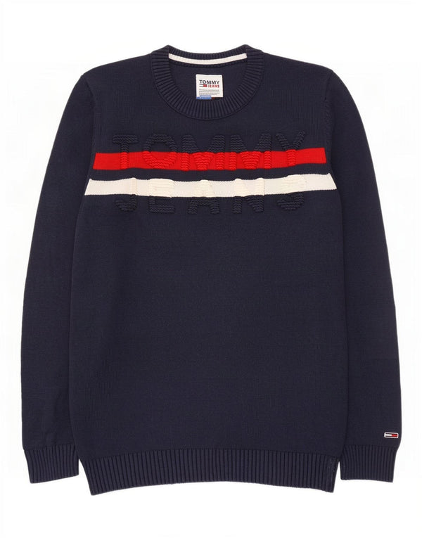 Maglione maglione girocollo da uomo Tommy Hilfiger piccolo color block blu navy