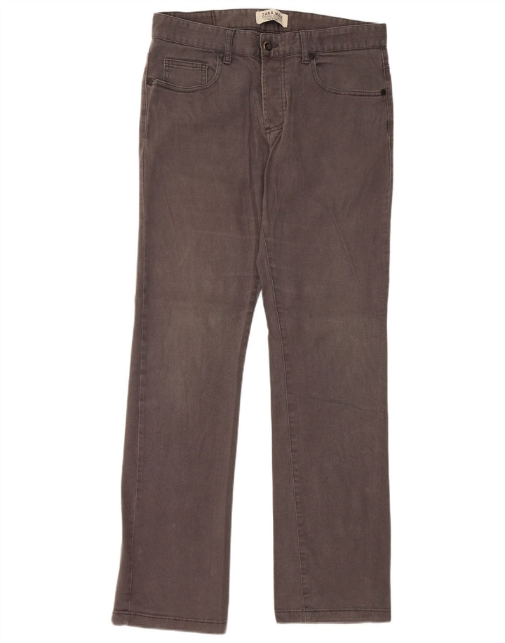 Pantaloni casual dritti da uomo ZARA EU 40 medio W31 L31 grigio