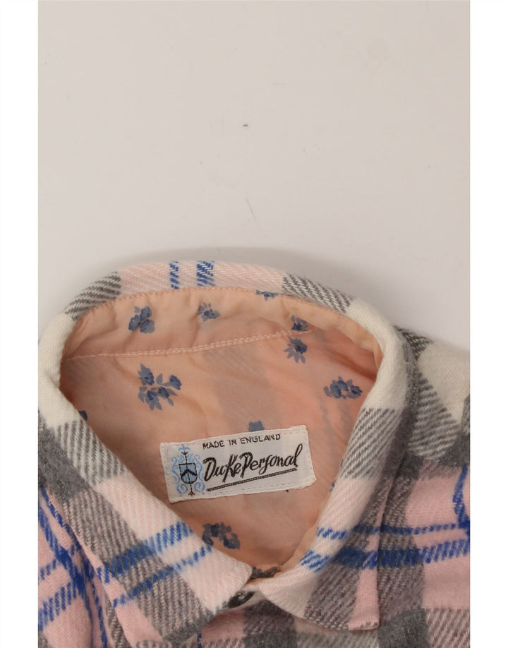 DUKE PERSONAL Mens Flannel Shirt XL Grey Check Vintage Duke Personal and Second-Hand Duke Personal from Messina Hembry 