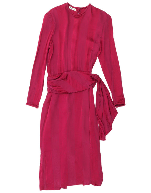Abito maxi a maniche lunghe da donna Rouie UK 12 Acetato rosso medio