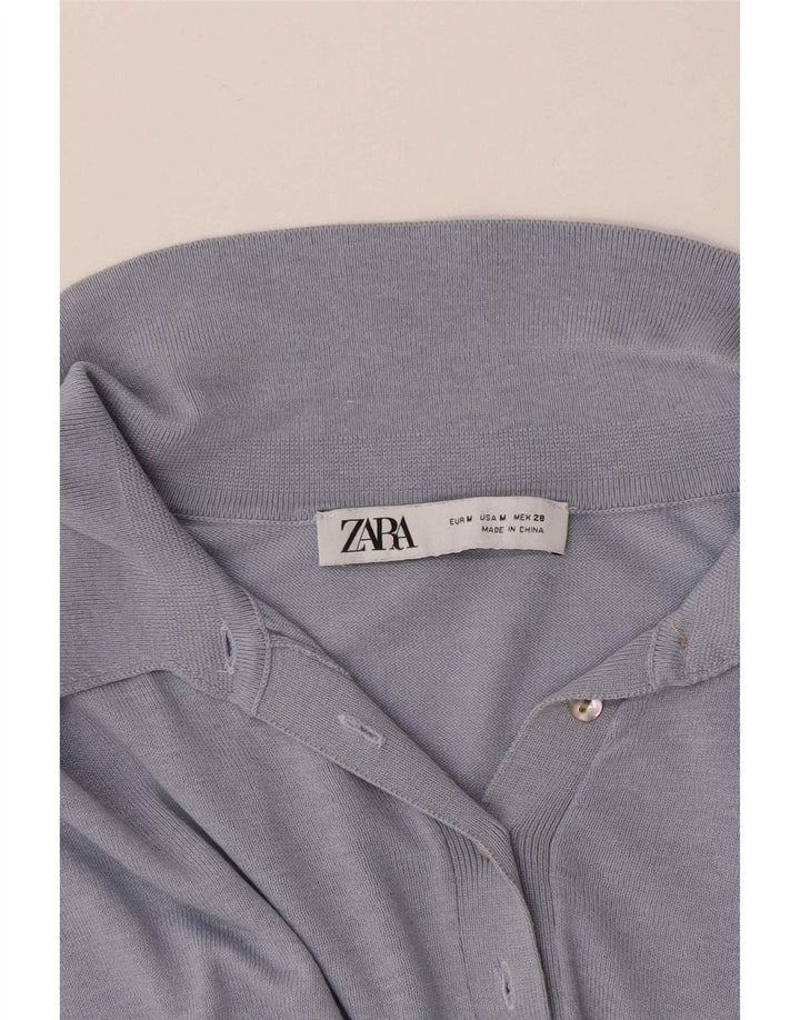 Maglione maglione collo alto da donna Zara UK 12 Blu medio