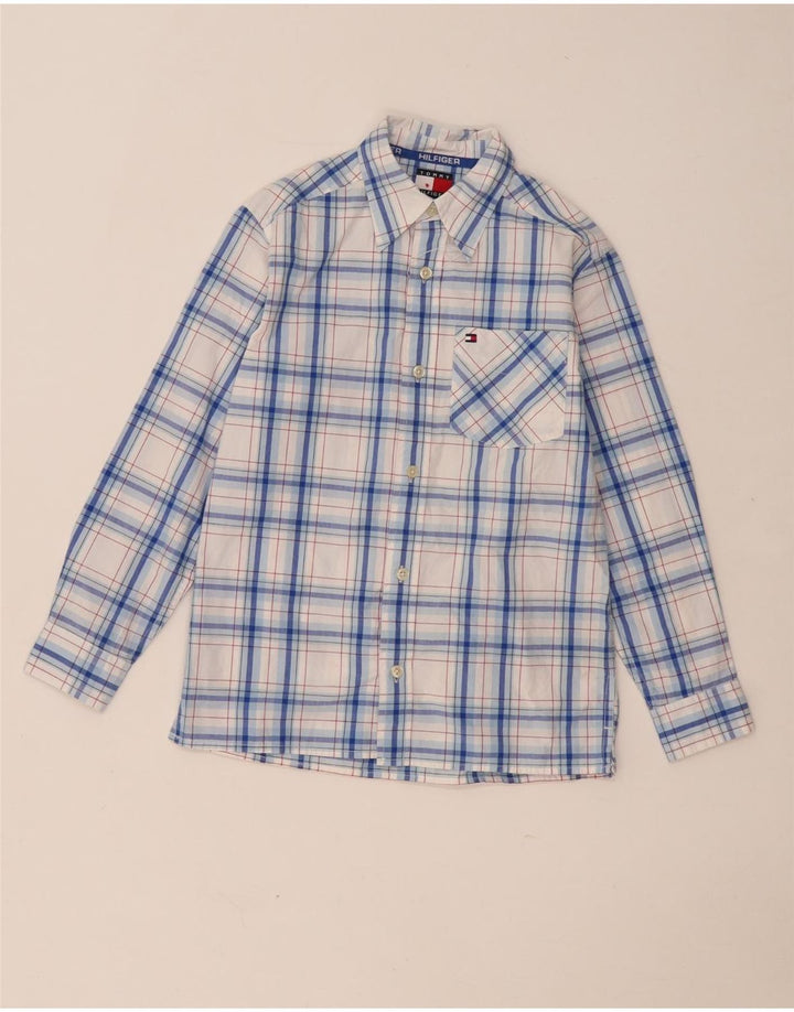 Camicia Tommy Hilfiger per ragazzi 7-8 anni XS in cotone a quadri blu