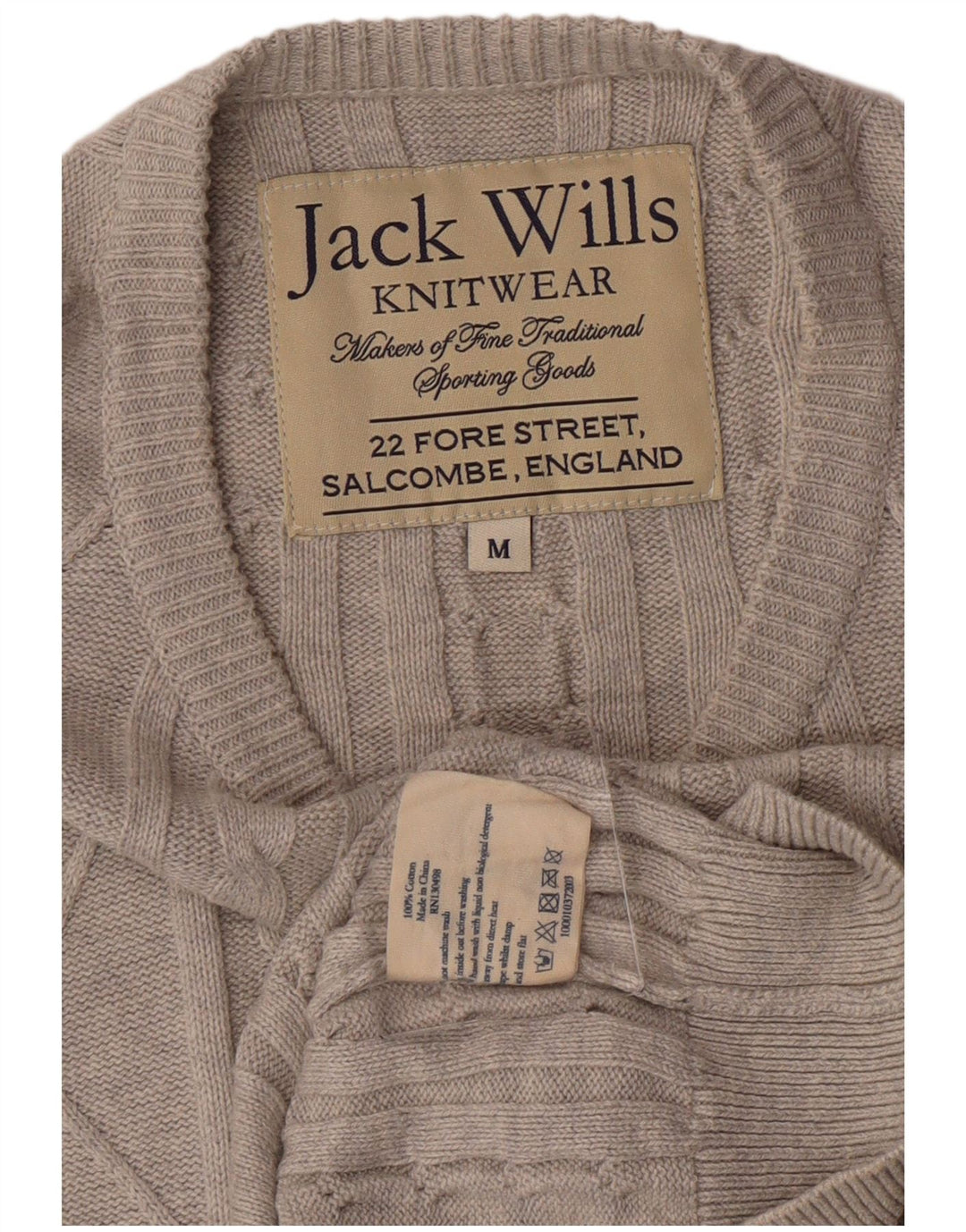 Maglione maglione girocollo da uomo Jack Wills in cotone grigio medio classico