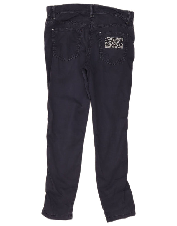 Pantaloni casual slim da donna Byblos W28 L28 cotone blu navy
