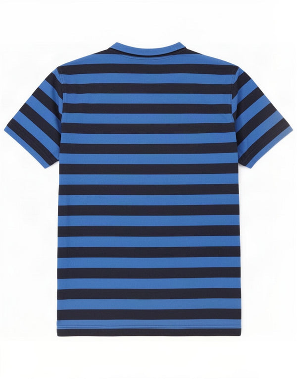 Crew Clothing T-shirt da uomo Top in cotone a righe blu medio