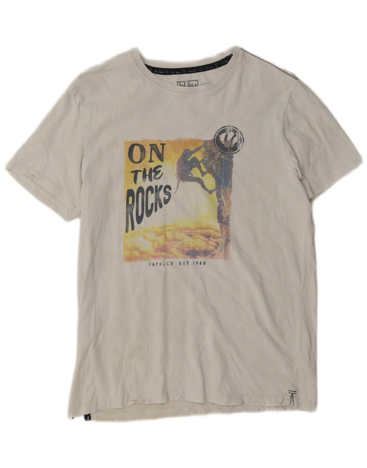 T-shirt grafica da uomo Fat Face Top in cotone bianco medio