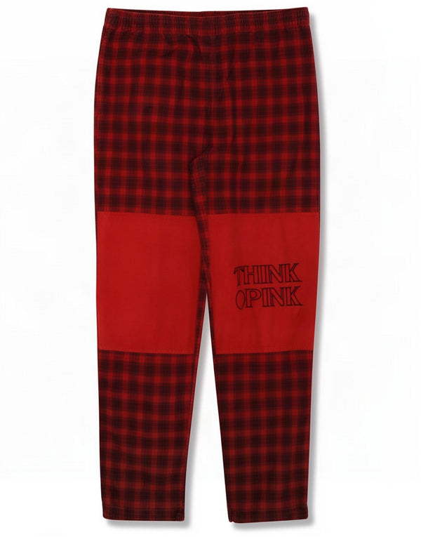 Pantaloni da tuta con grafica da uomo Think Pink Cotone scozzese rosso medio