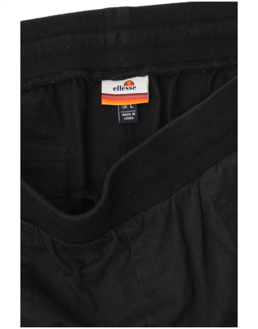 ELLESSE Pantaloni da tuta con grafica da donna Joggers UK 16 Large Nero