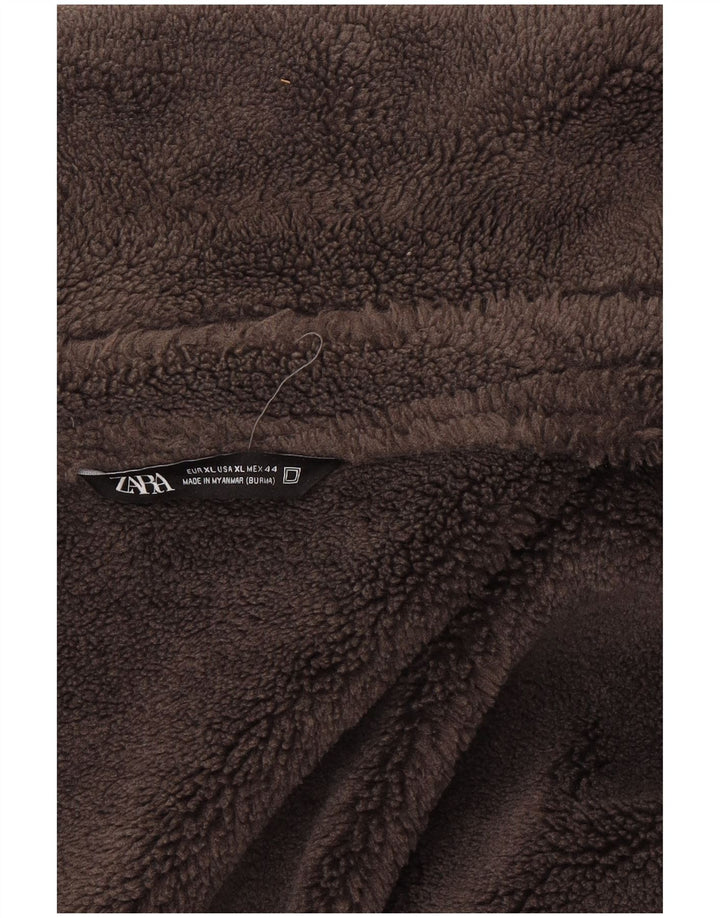 Giacca Sherpa da uomo Zara UK 42 XL Poliestere grigio