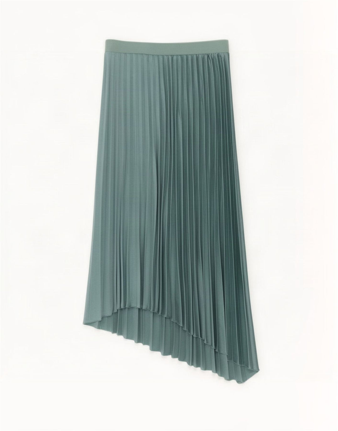 Gonna a pieghe asimmetrica Zara da donna media W28 verde poliestere