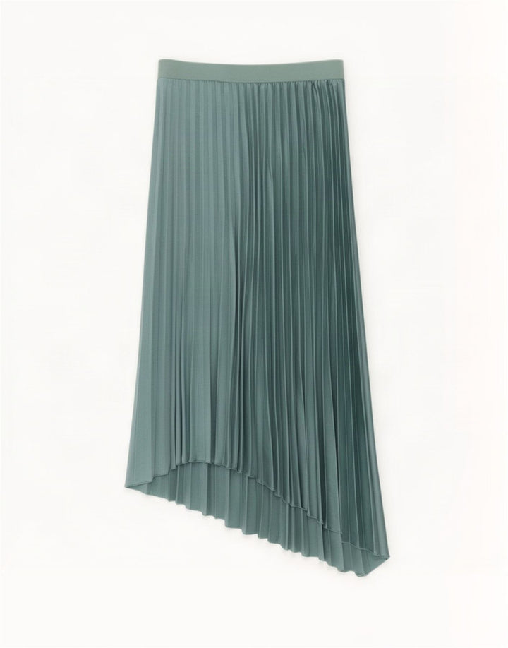 Gonna a pieghe asimmetrica Zara da donna media W28 verde poliestere