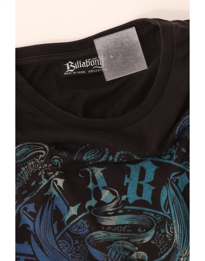T-shirt grafica da uomo Billabong Top grande in cotone grigio