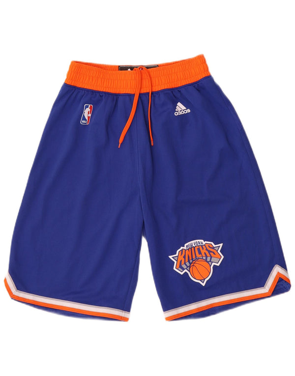 Pantaloncini sportivi Adidas da uomo New York Knicks piccoli in poliestere color block blu