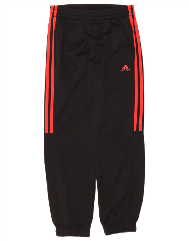 ADIDAS Boys Tracksuit Trousers Joggers 11-12 Years  Black Polyester