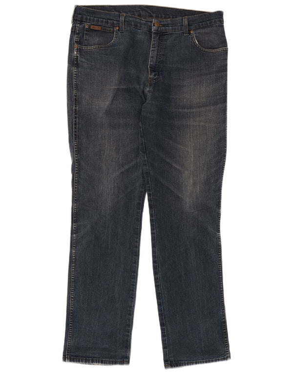 Jeans dritti elasticizzati Texas da uomo Wrangler W38 L34 cotone blu navy