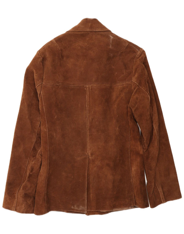 Giacca vintage in pelle scamosciata da uomo UK 36 piccola marrone