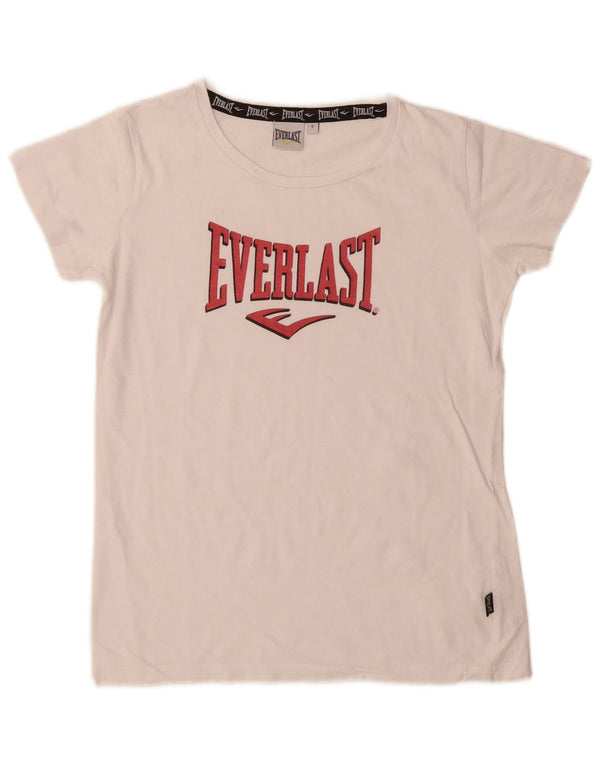 Everlast T-shirt grafica da donna Top UK 10 piccola in cotone bianco