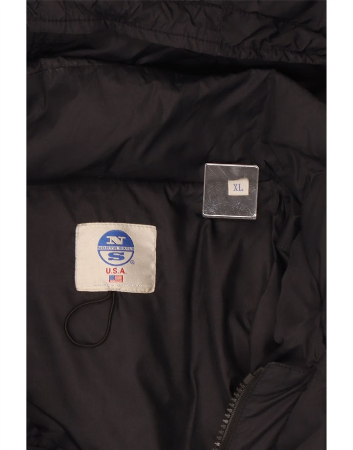 NORTH SAILS Cappotto imbottito con cappuccio da uomo UK 42 XL Nero Poliammide