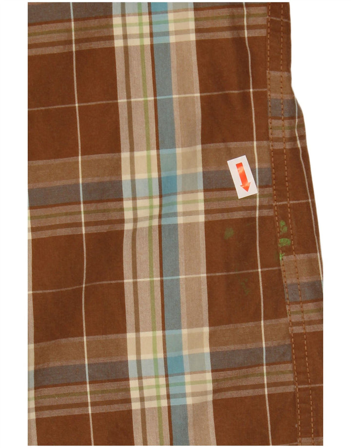 Camicia Hollister da uomo in cotone a quadri marrone medio