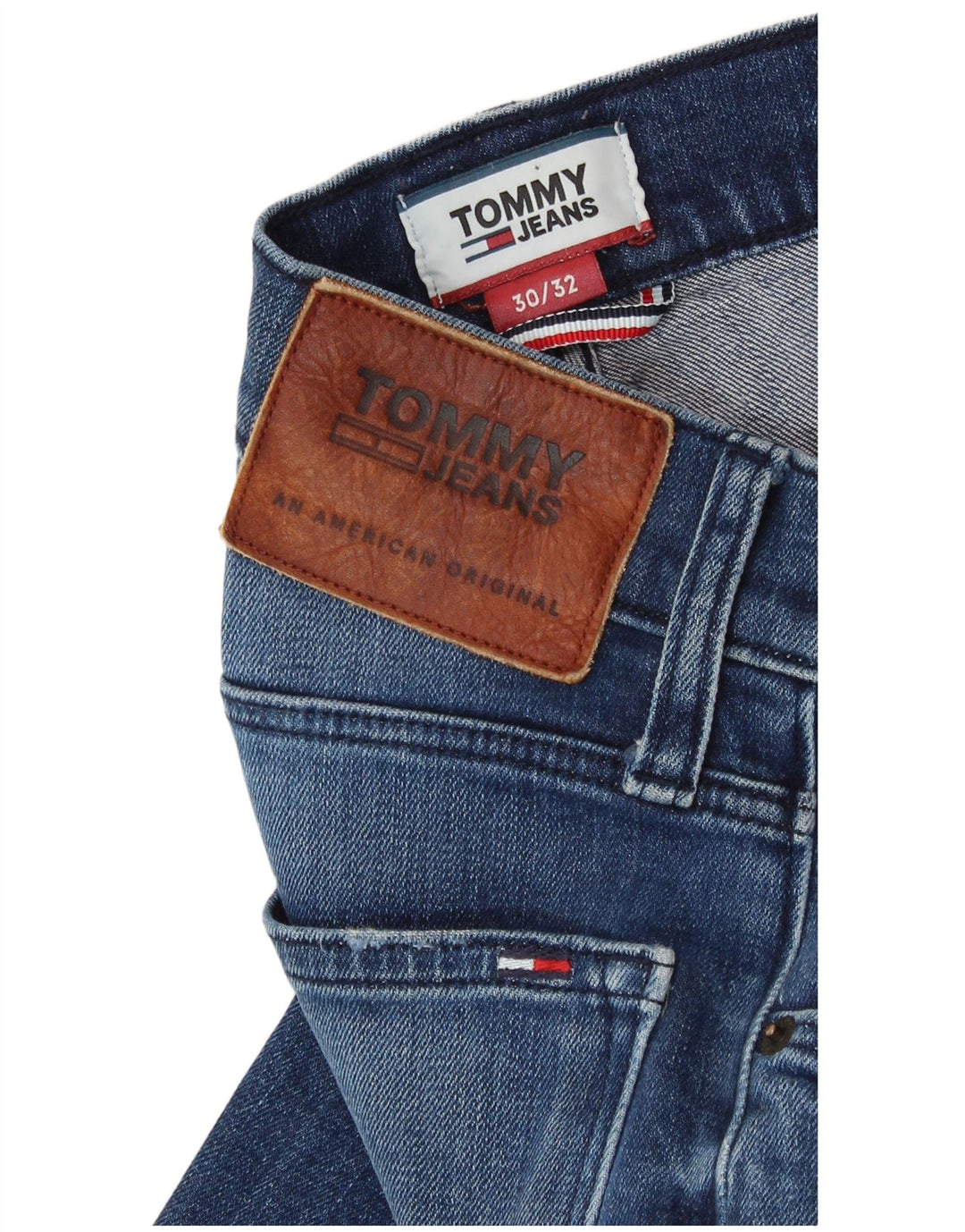 TOMMY HILFIGER Jeans dritti da uomo W30 L32 cotone blu