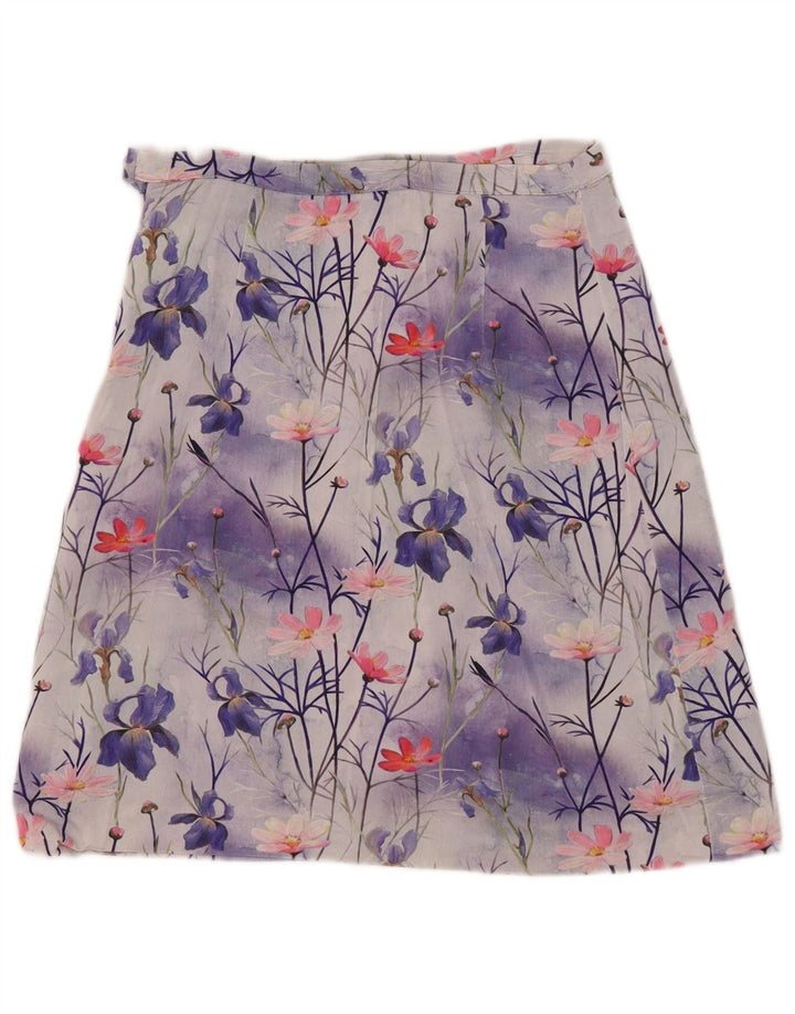 Gonna a trapezio da donna vintage W30 media floreale multicolore
