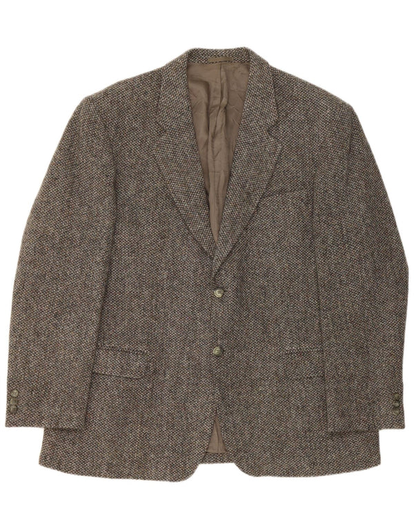 Giacca blazer da uomo Harris Tweed UK 44 2XL Lana nuova grigia