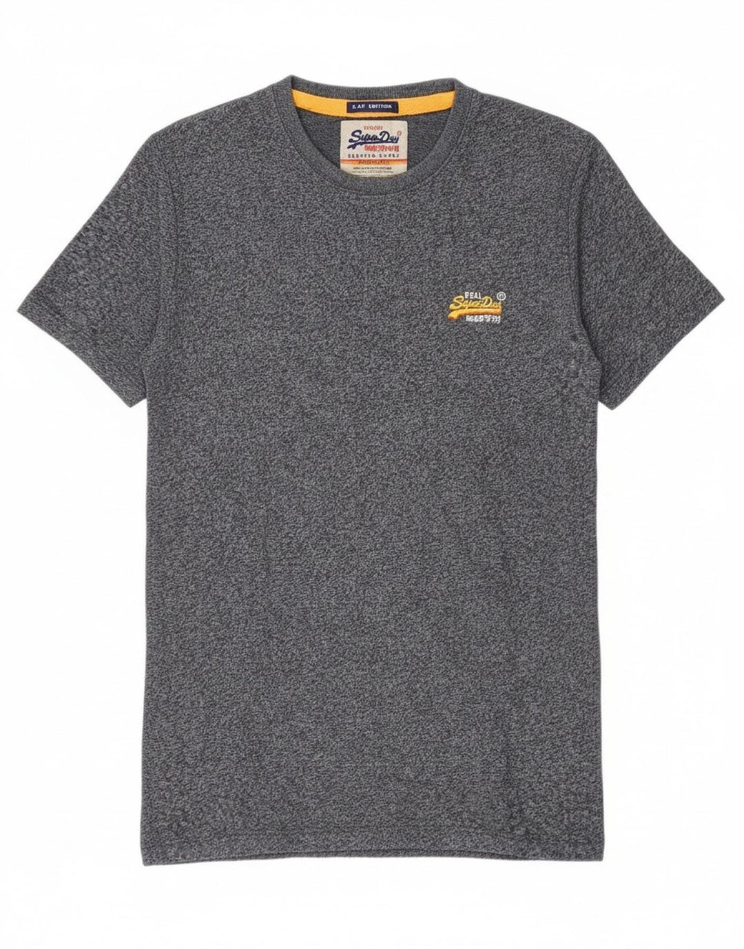 T-shirt da uomo Superdry Top Small in cotone screziato blu navy