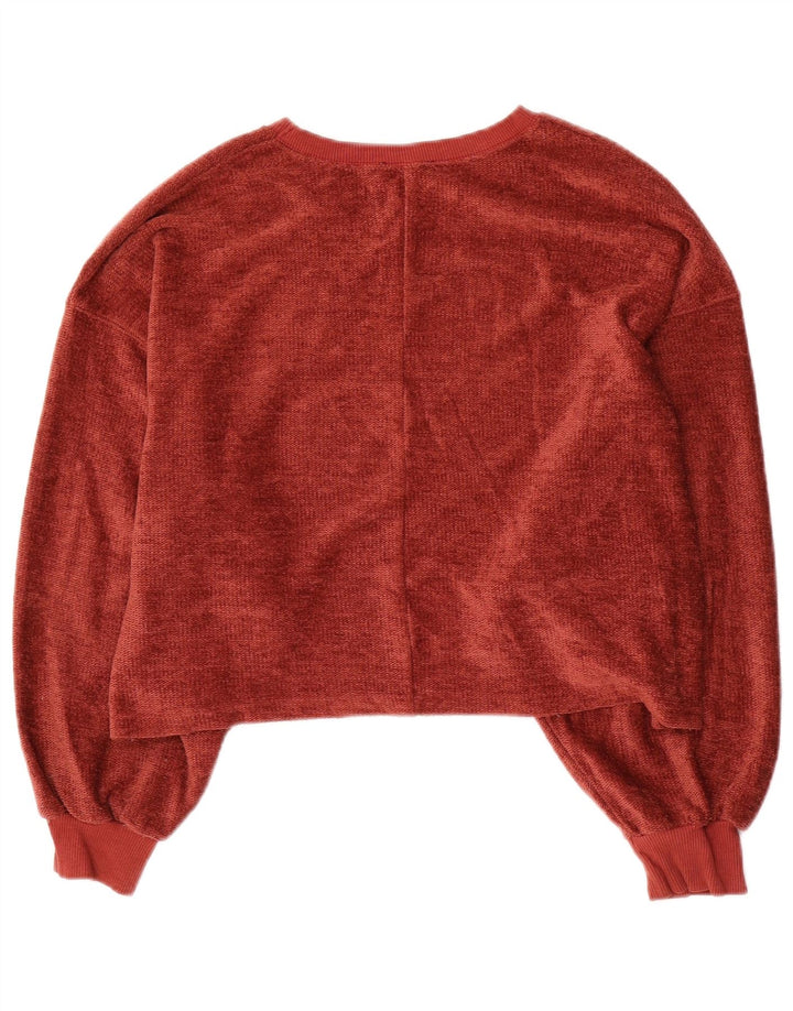 Maglione maglione oversize con scollo a barca da donna Zara UK 10 piccolo poliestere rosso