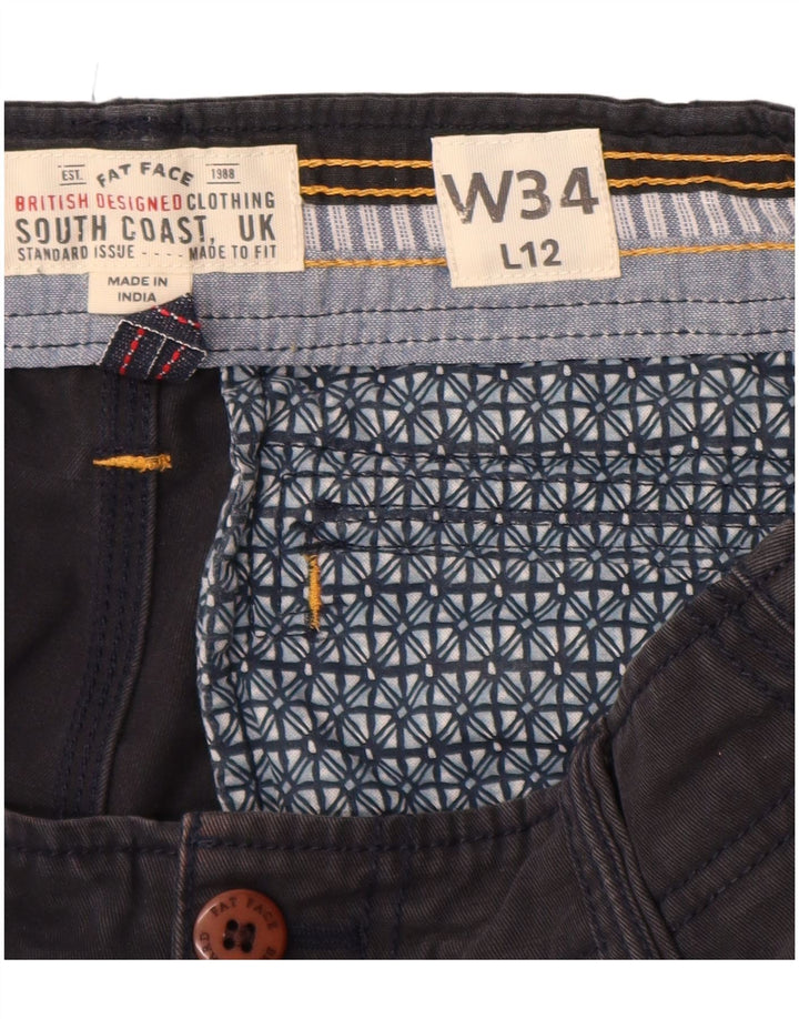 Pantaloncini cargo da uomo FAT FACE W34 Large in cotone blu navy