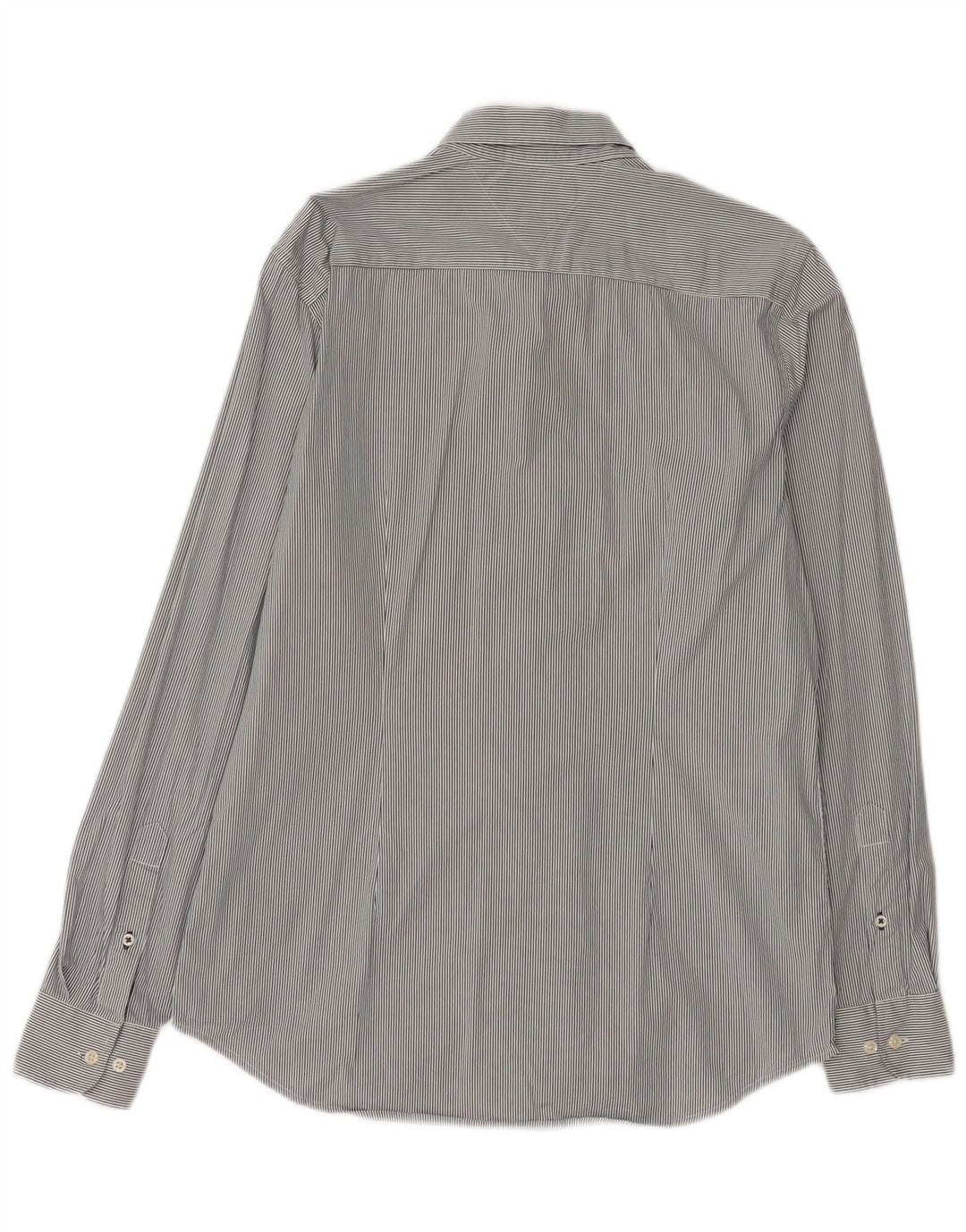 TOMMY HILFIGER Camicia da uomo grande in cotone gessato blu